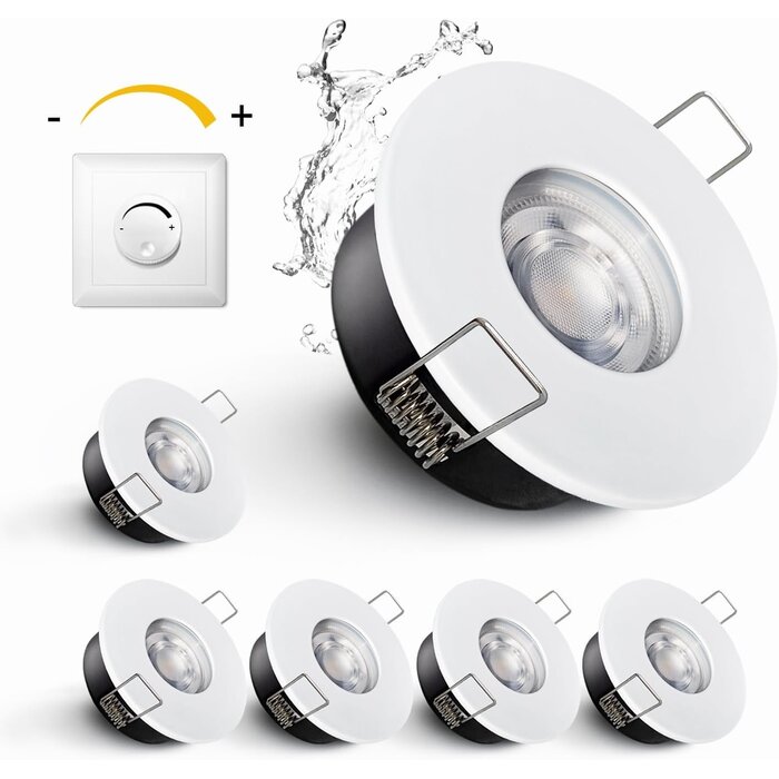 4er-Set LED-Einbaustrahler IP65 5W GU10 Schwarz - Outlet bis zu 32% reduziert
