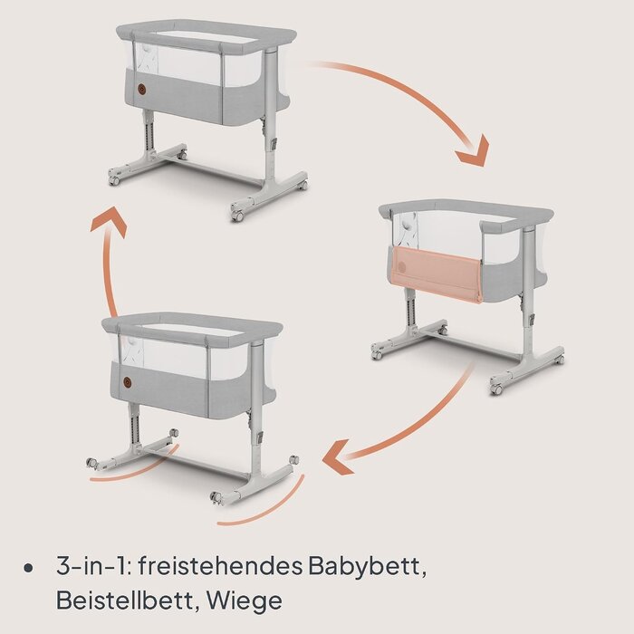 3-in-1 Baby Beistellbett, höhenverstellbar - jetzt bis zu 34% günstiger