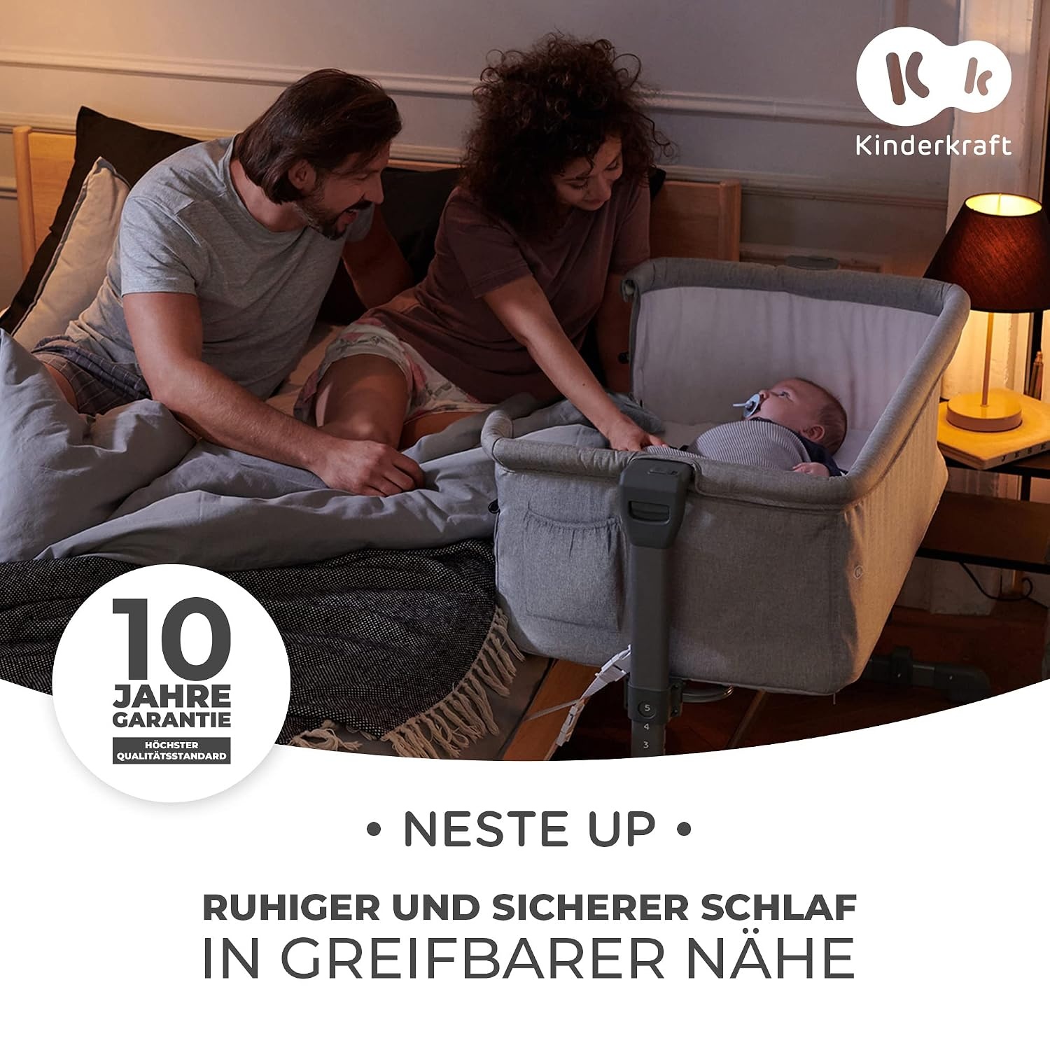 Beistellbett 2-in-1 Babybett mit Matratze - Beige - bis zu 34% Rabatt