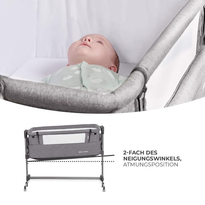 Beistellbett 2-in-1 Babybett mit Matratze - Beige - bis zu 34% Rabatt
