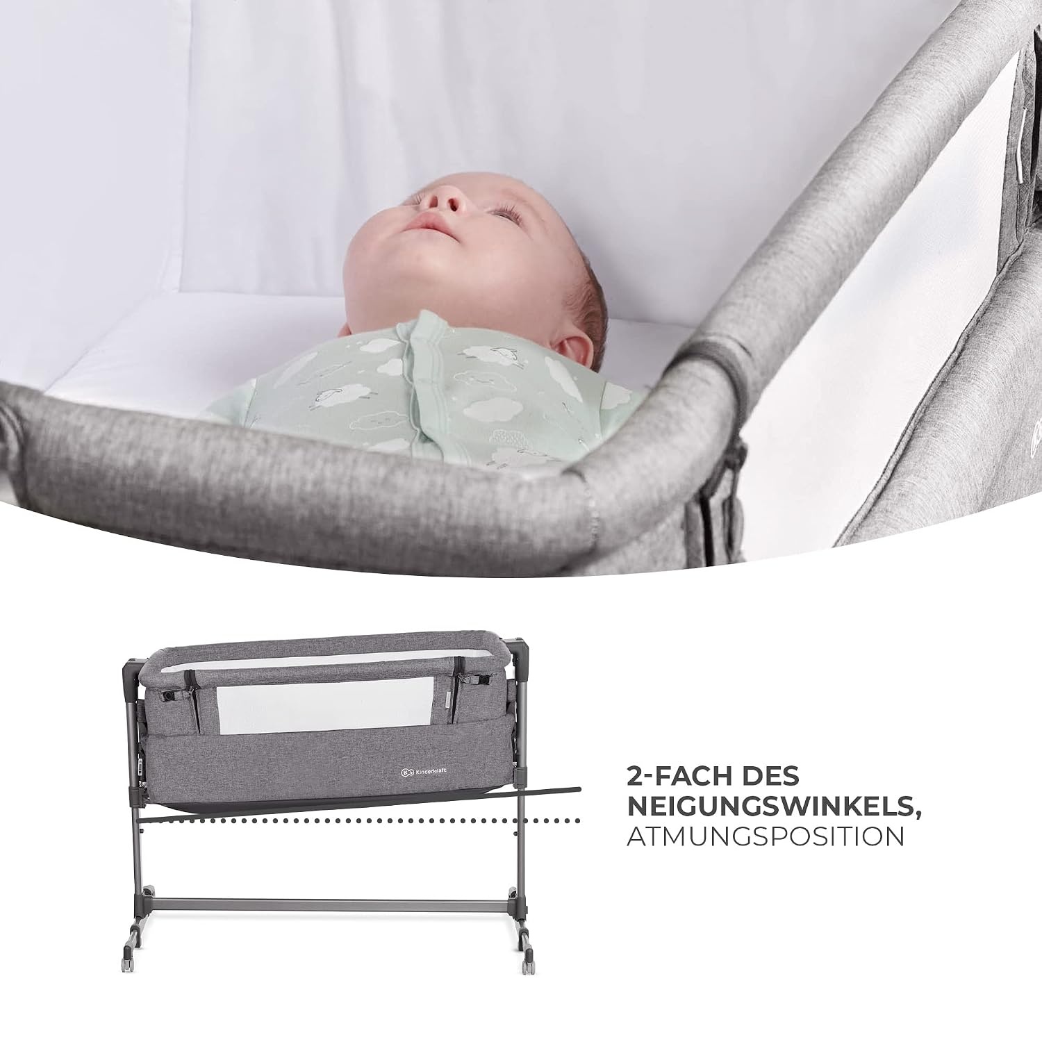 Beistellbett 2-in-1 Babybett mit Matratze - Beige - bis zu 34% Rabatt