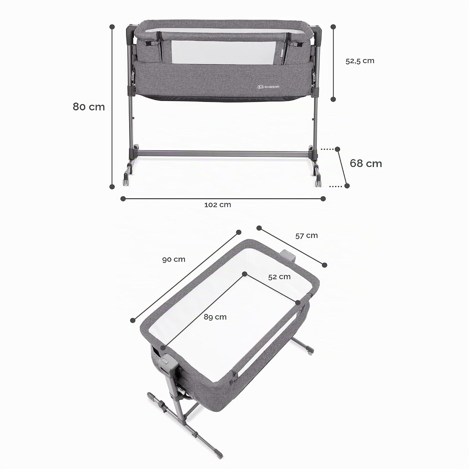 Beistellbett 2-in-1 Babybett mit Matratze - Beige - bis zu 34% Rabatt