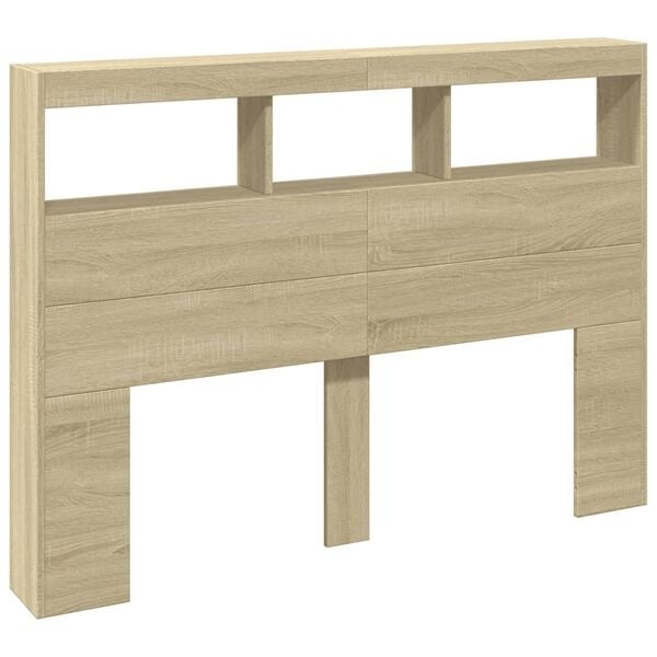 Bett-Kopfteil mit LED-Beleuchtung Sonoma Eiche 140 cm - bis zu 34% sparen!