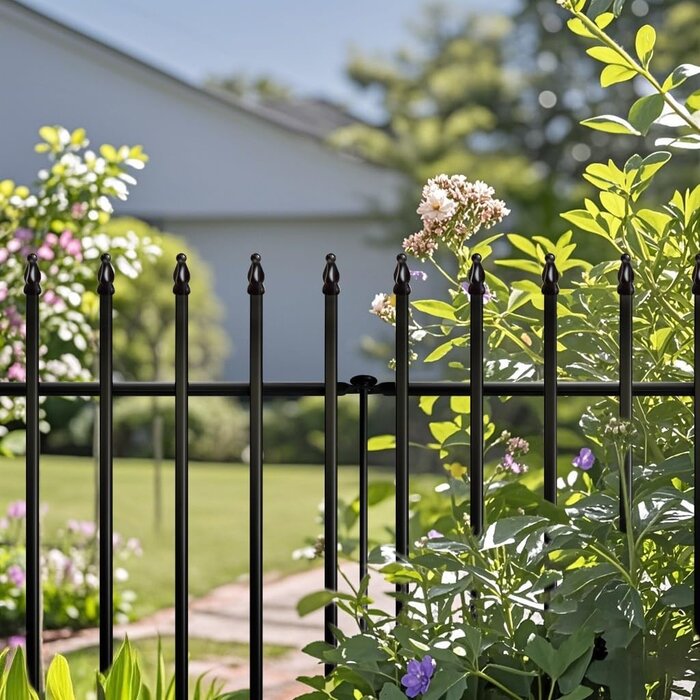 Dekorativer Metall-Gartenzaun 5 Paneele - Schwarz - bis zu 34% Rabatt