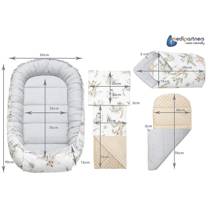 5-tlg. Babynestchen Safari Beige - Gemütlich & Sicher - Jetzt bis zu 34% sparen