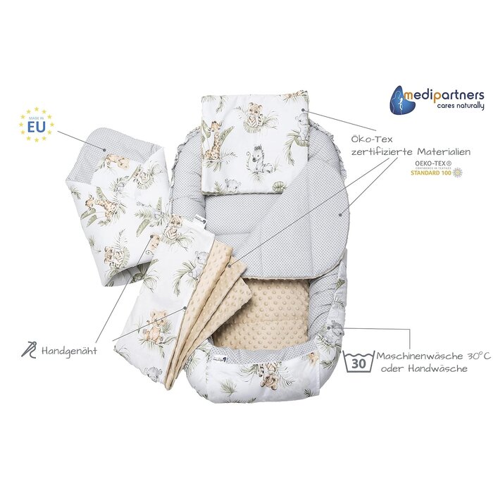 5-tlg. Babynestchen Safari Beige - Gemütlich & Sicher - Jetzt bis zu 34% sparen