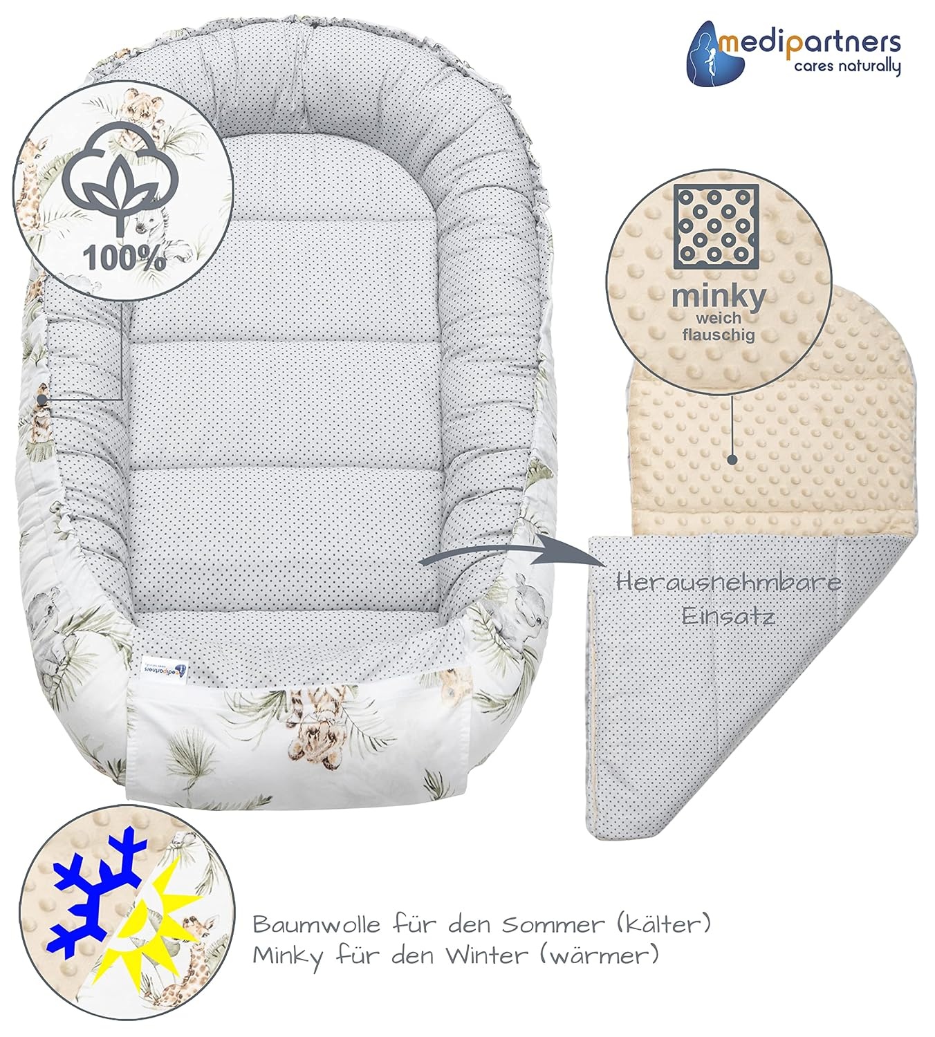 5-tlg. Babynestchen Safari Beige - Gemütlich & Sicher - Jetzt bis zu 34% sparen