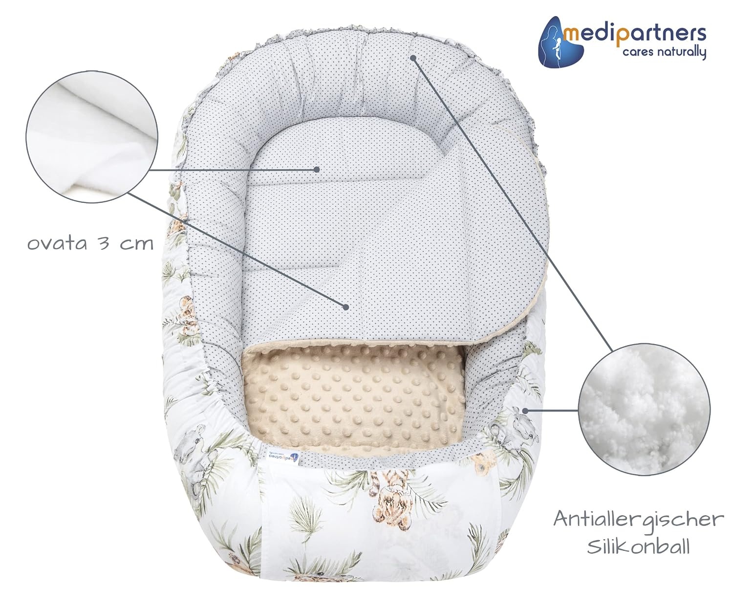 5-tlg. Babynestchen Safari Beige - Gemütlich & Sicher - Jetzt bis zu 34% sparen