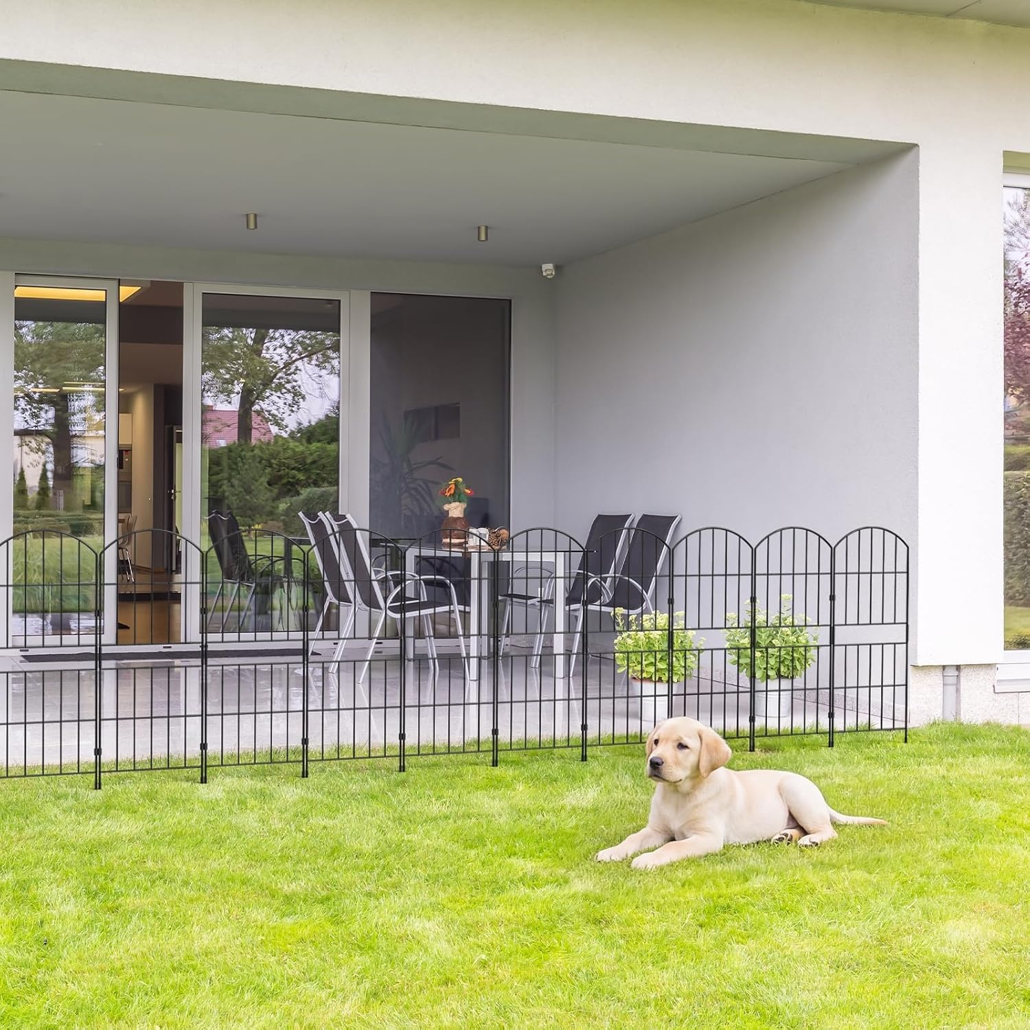 Gartenzaun-Set Metall Schwarz 10-teilig (310 cm) - bis zu 33% Rabatt