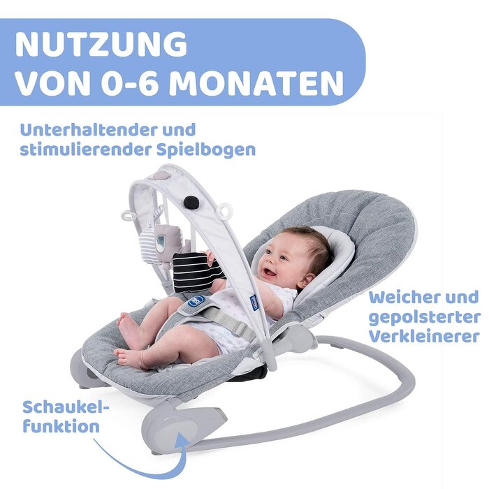 Mitwachsende Babywippe bis 18 kg - Titan - bis zu 34% Rabatt