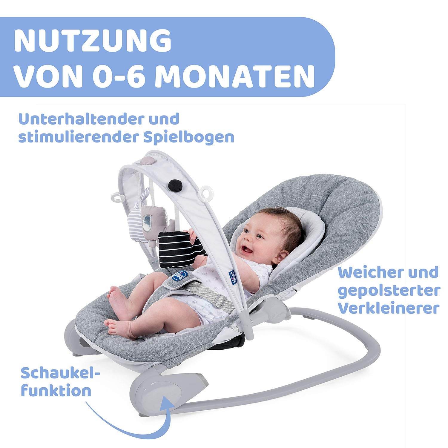 Mitwachsende Babywippe bis 18 kg - Titan - bis zu 34% Rabatt