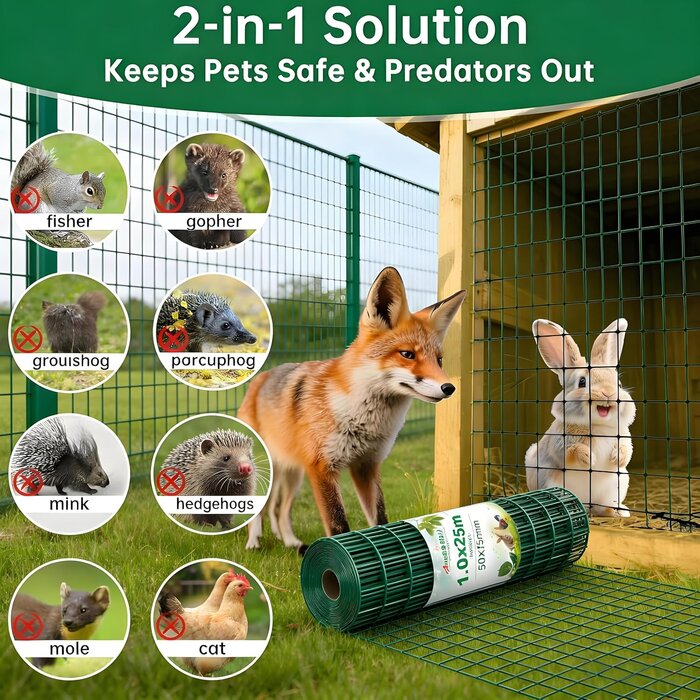 Maschendrahtzaun 1m x 10m Grün - Verzinkt - Outlet bis zu 32% sparen