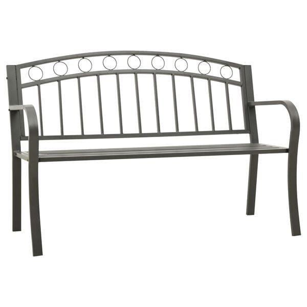 Moderne Gartenbank 120 cm - Stahl Grau - Jetzt bis zu 34% Rabatt sichern!