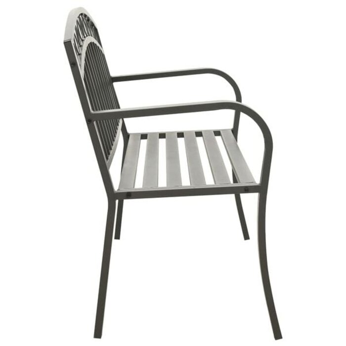 Moderne Gartenbank 120 cm - Stahl Grau - Jetzt bis zu 34% Rabatt sichern!
