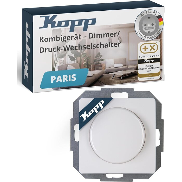 Phasenabschnitts-Drehdimmer Arktisweiß, 3-110W - bis zu 33% günstiger