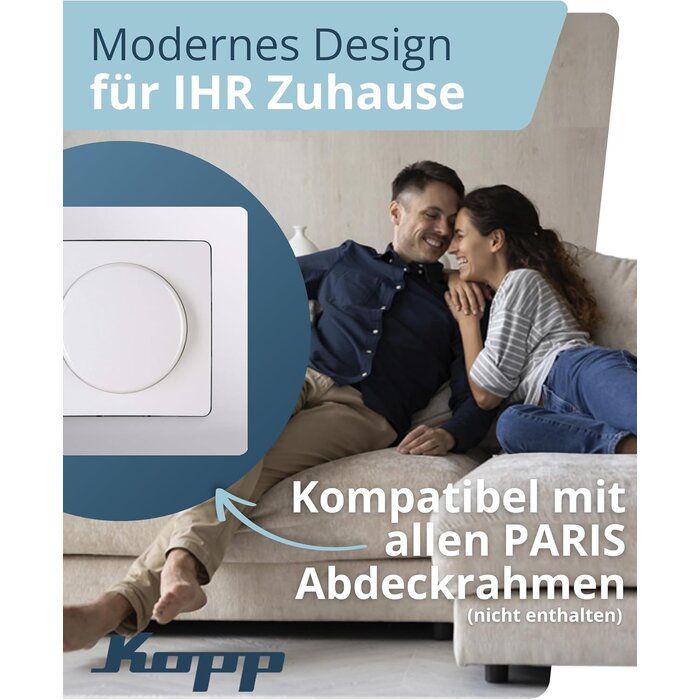 Phasenabschnitts-Drehdimmer Arktisweiß, 3-110W - bis zu 33% günstiger