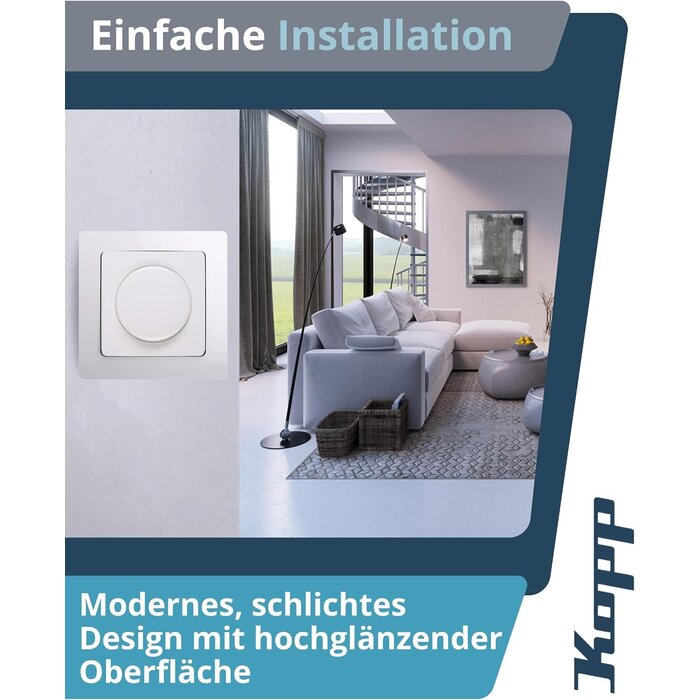 Phasenabschnitts-Drehdimmer Arktisweiß, 3-110W - bis zu 33% günstiger