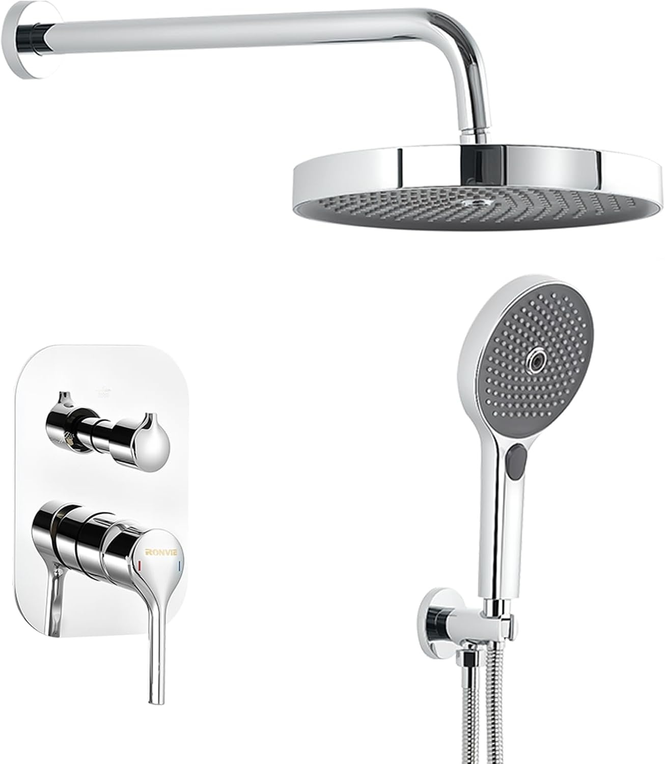 Luxus-Regenduschsystem mit Thermostat - Chrom - bis zu 34% Rabatt