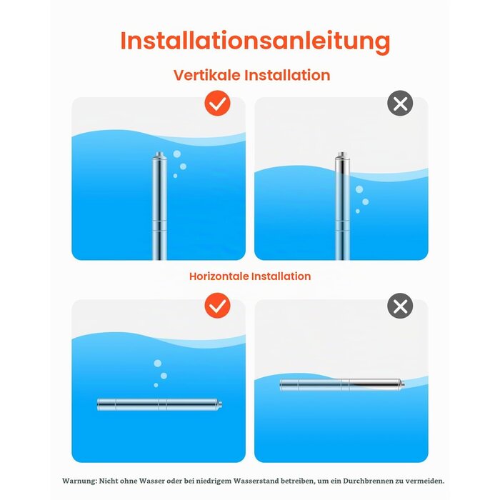 Tiefbrunnenpumpe 750W 230V Edelstahl - bis zu 35% Rabatt