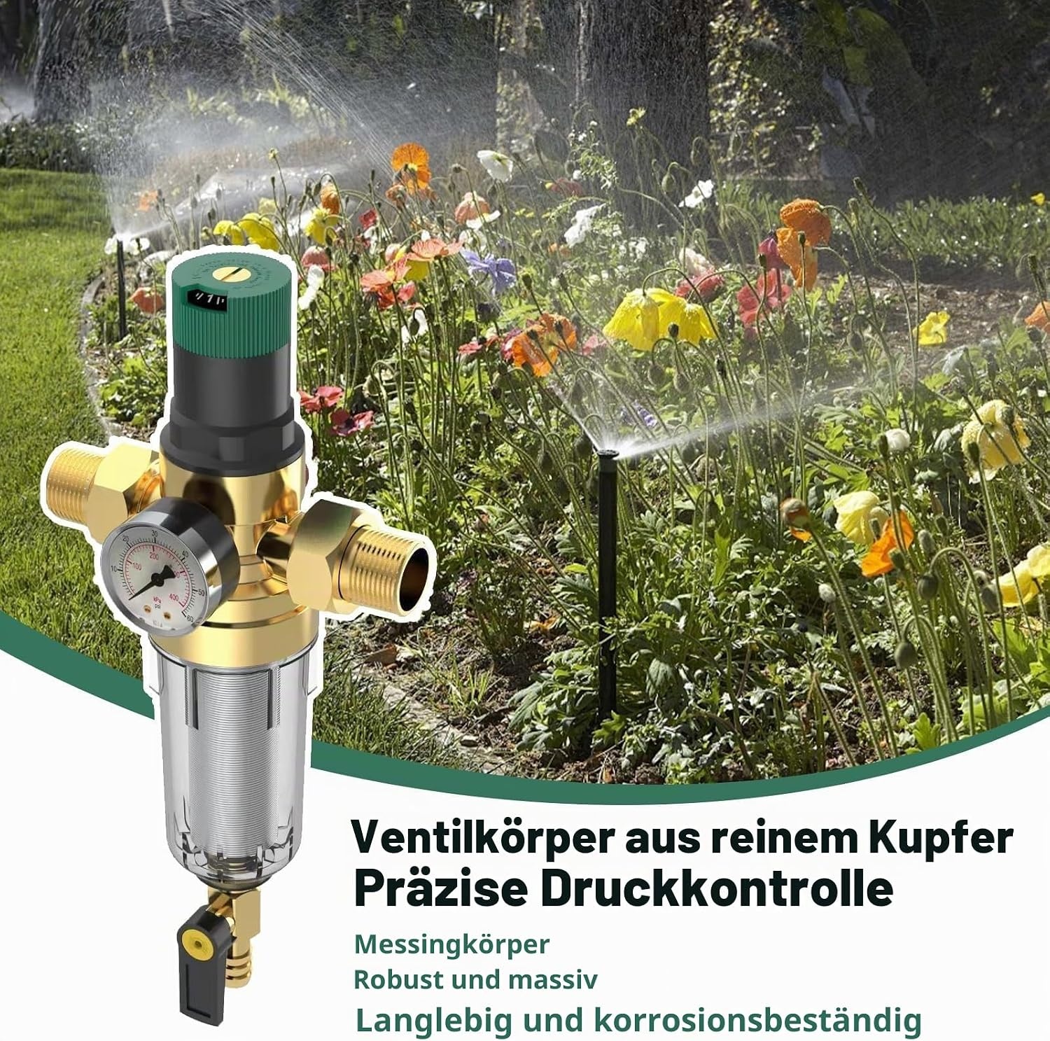 Wasserdruckminderer 3/4 Zoll Messing mit Manometer - bis zu 32% günstiger