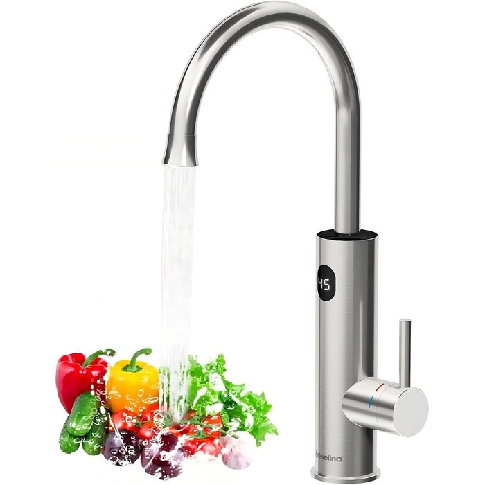 Elektrischer Warmwasserhahn mit LED - Wandmontage, 3,2 kW, bis zu 34% sparen