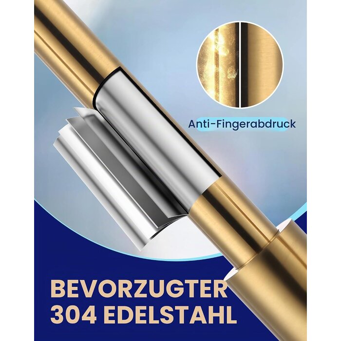 Luxus Küchenarmatur in Gold | Ausziehbar & 360° drehbar | Bis zu 34% Rabatt