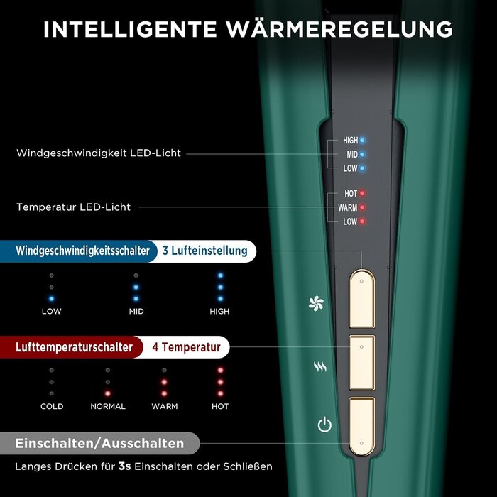 Ionen-Haarglätter mit Luftstrom für langes Haar | 1200W | Bis zu 35% Rabatt