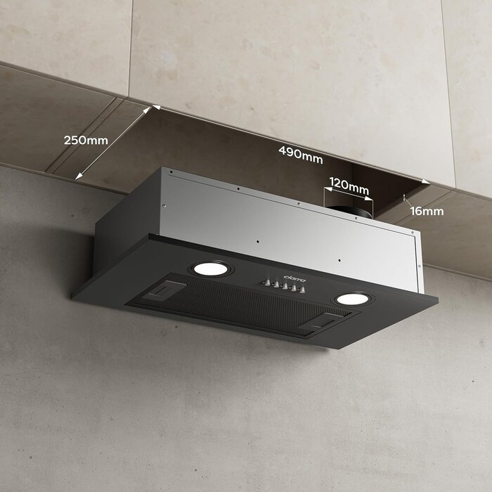 Integrierte 52cm Unterbau-Dunstabzugshaube - Schwarz - bis zu 35% Rabatt