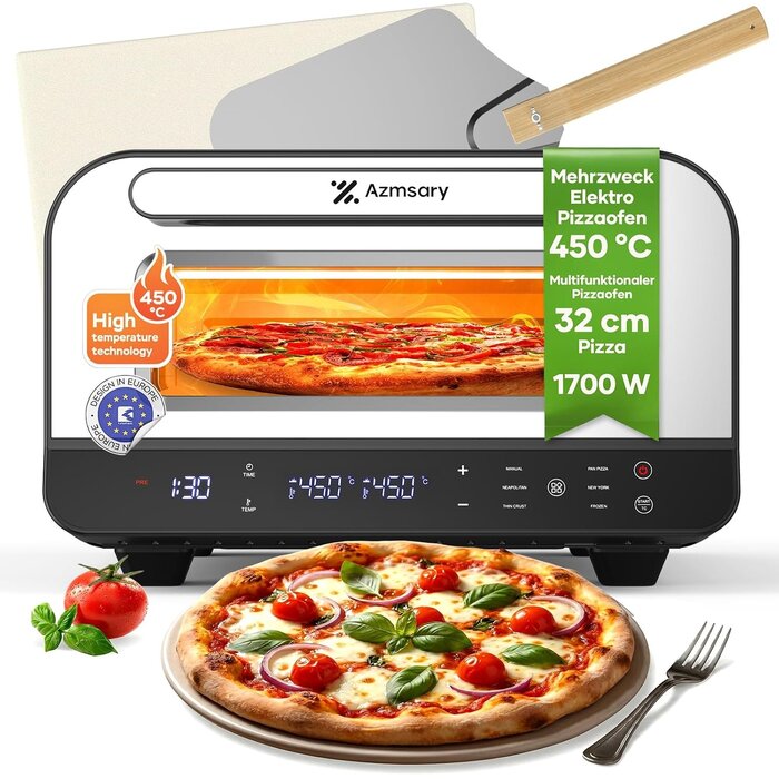 Elektrischer Pizzaofen bis 450°C für 32 cm Pizzen - Sparen Sie bis zu 35%