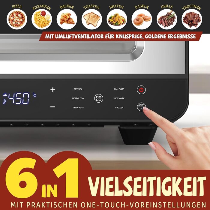 Elektrischer Pizzaofen bis 450°C für 32 cm Pizzen - Sparen Sie bis zu 35%