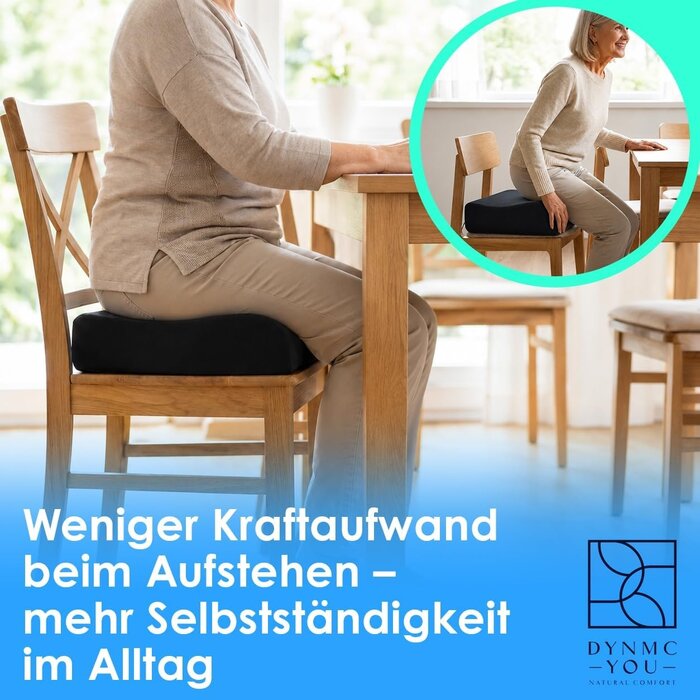 Ergonomisches Sitzkissen 40x40x13 cm - Schwarz - Bis zu 28% sparen