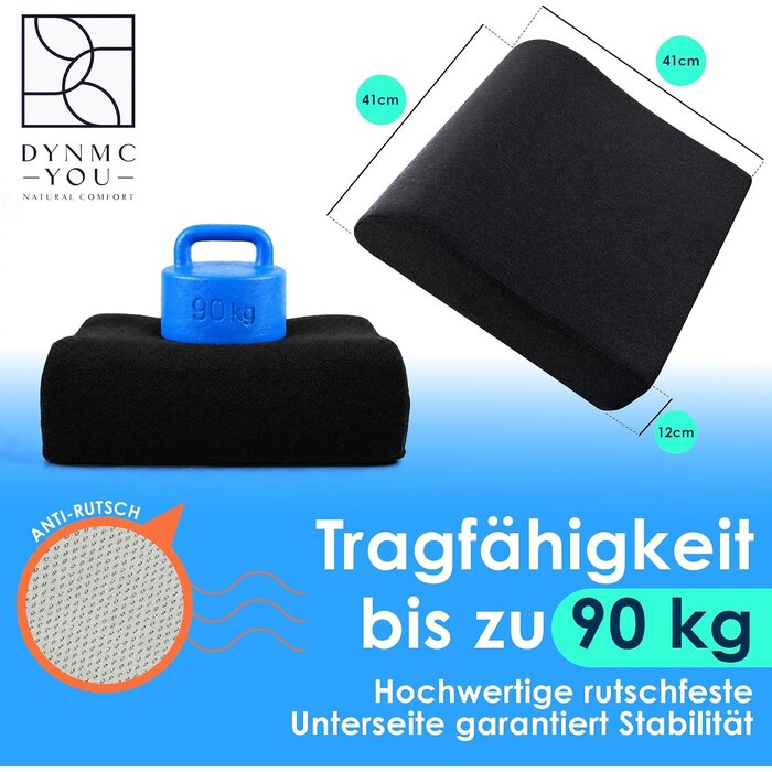 Ergonomisches Sitzkissen 40x40x13 cm - Schwarz - Bis zu 28% sparen