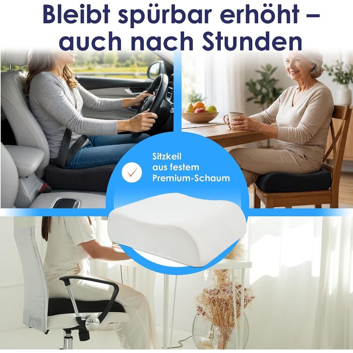 Ergonomisches Sitzkissen 40x40x13 cm - Schwarz - Bis zu 28% sparen