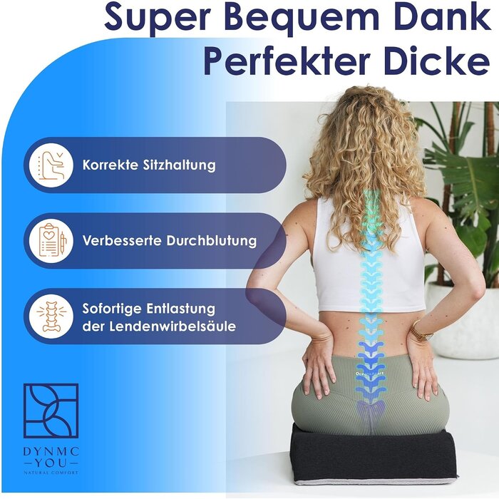 Ergonomisches Sitzkissen 40x40x13 cm - Schwarz - Bis zu 28% sparen