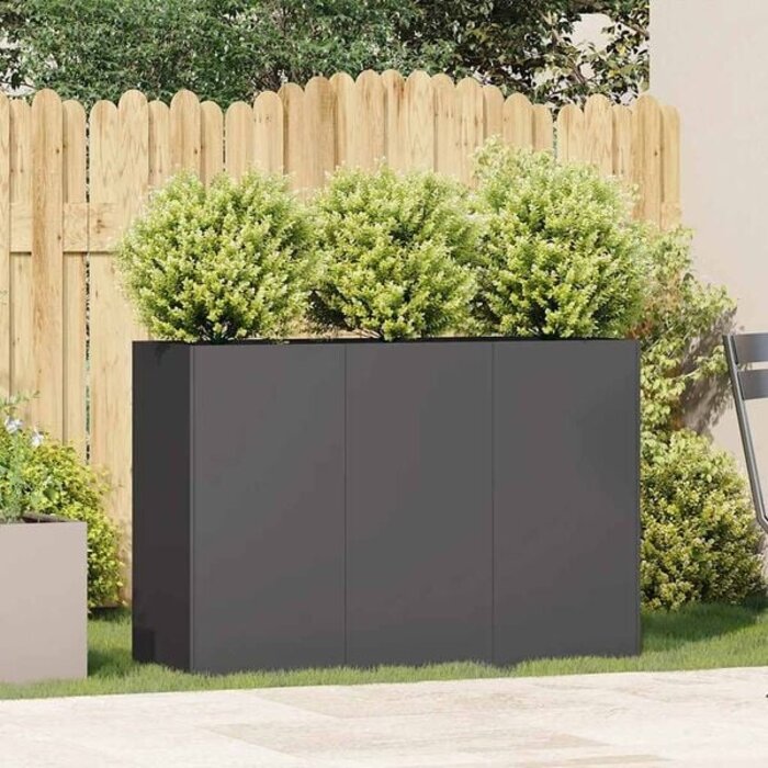 Design Pflanzkübel 120x40x80cm Stahl Schwarz - bis zu 35% Rabatt