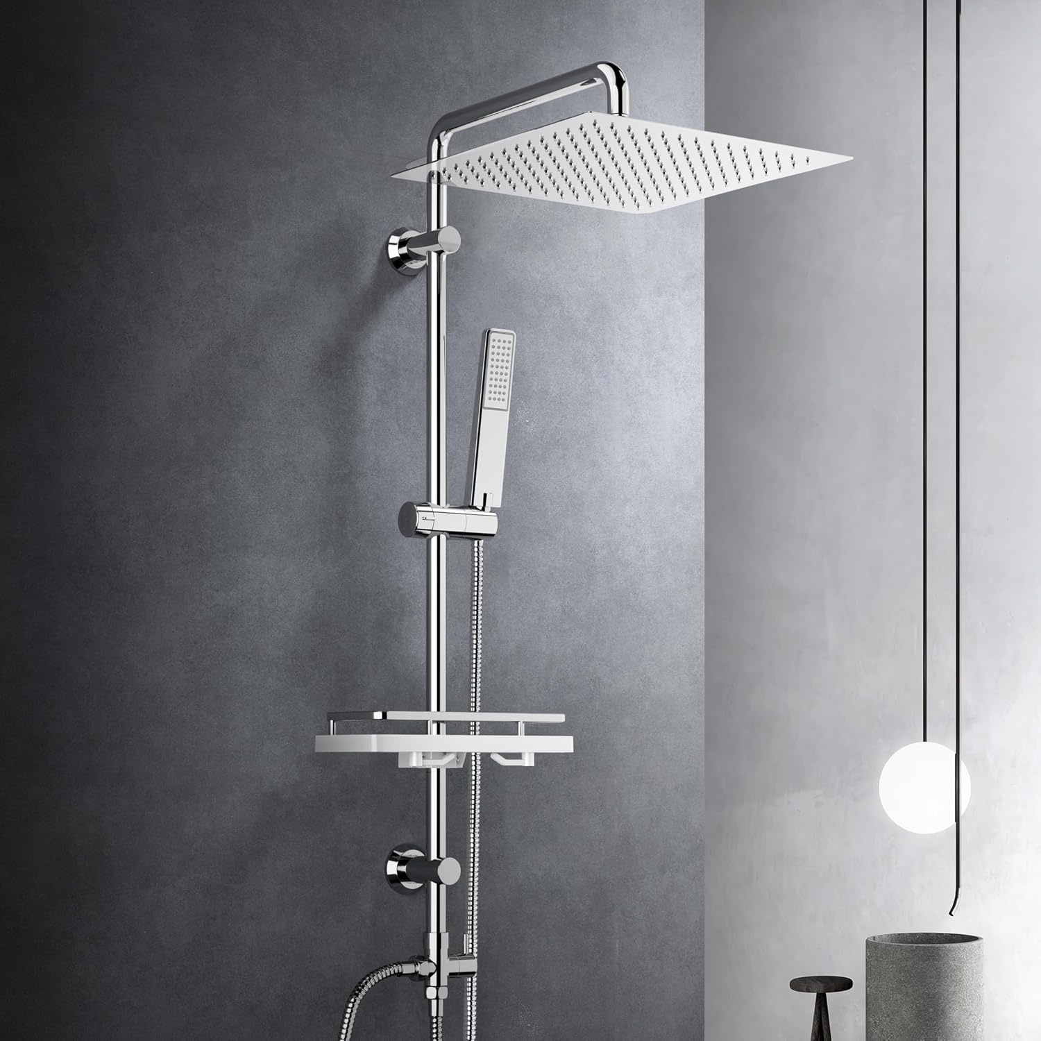 Regenduschsystem mit Ablage 30x30 cm Edelstahl Chrom - bis zu 34% sparen