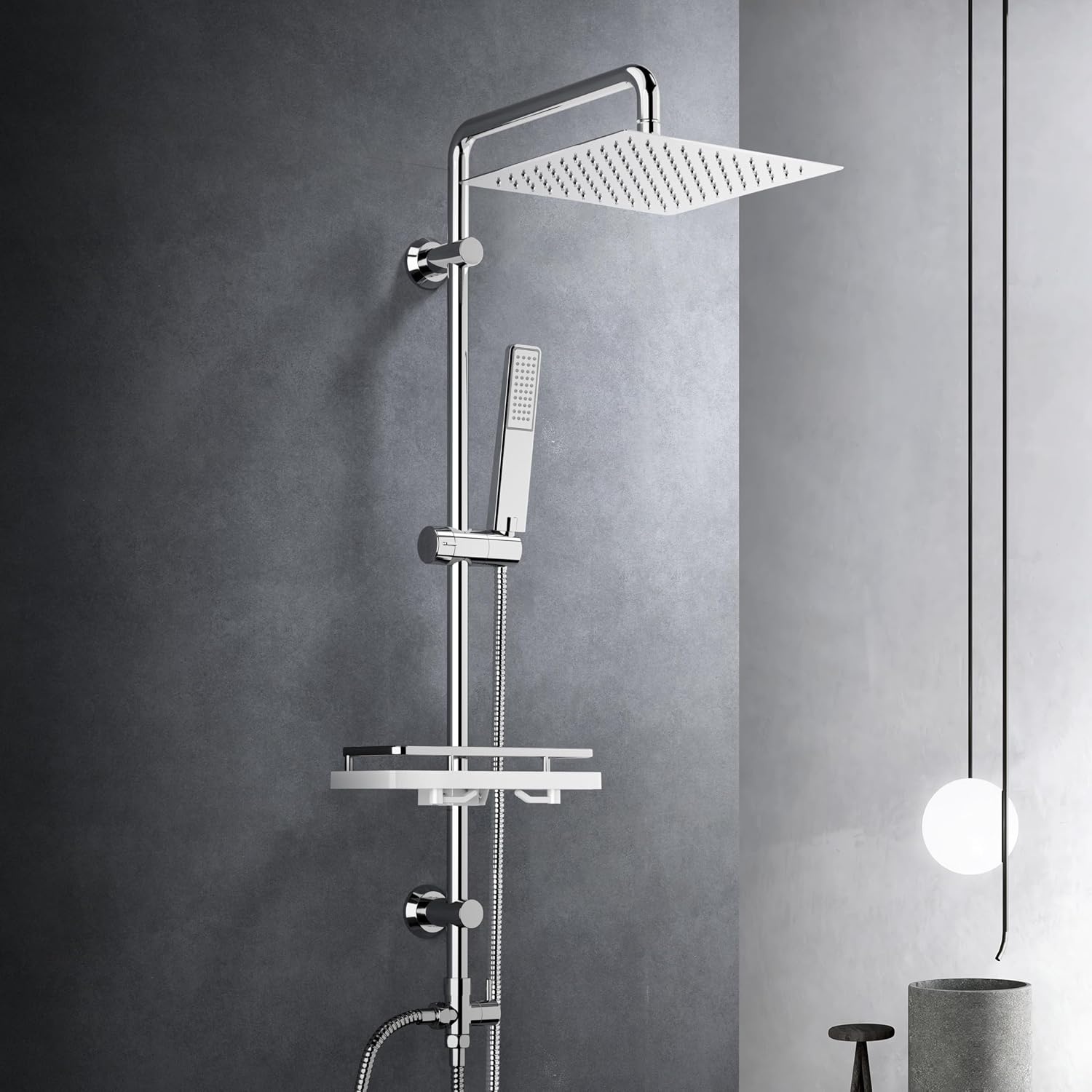 Regenduschsystem mit Ablage 30x30 cm Edelstahl Chrom - bis zu 34% sparen