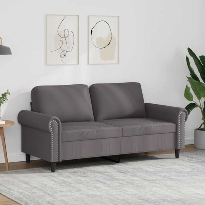 Modernes 2-Sitzer Sofa, 140 cm, Kunstleder Grau - Jetzt bis zu 35% Rabatt