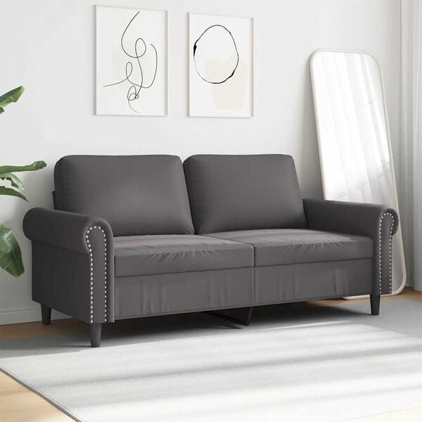 Modernes 2-Sitzer Sofa, 140 cm, Kunstleder Grau - Jetzt bis zu 35% Rabatt