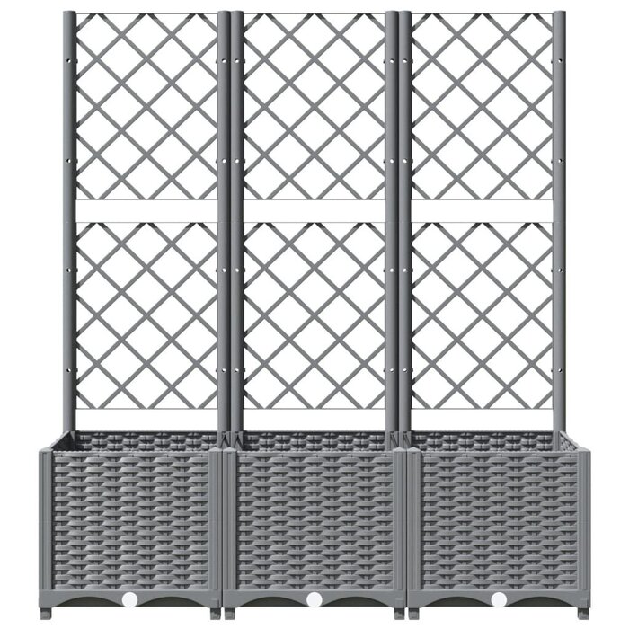 Vidaxl Pflanzkübel mit Rankgitter 120x40x136 cm - Grau - bis zu 34% Rabatt