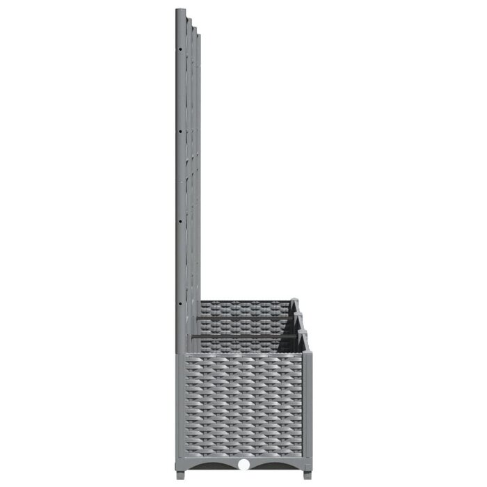 Vidaxl Pflanzkübel mit Rankgitter 120x40x136 cm - Grau - bis zu 34% Rabatt