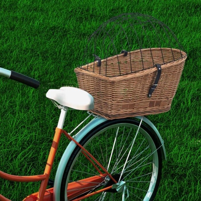Vidaxl Fahrradkorb Weidengeflecht mit Gitter - Vintage-Stil - bis zu 34% sparen