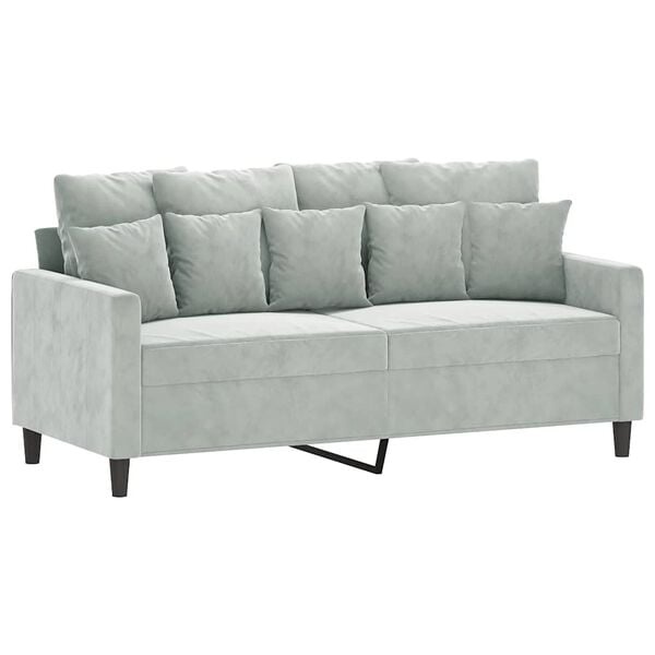 Vidaxl 2-Sitzer Sofa Samt Hellgrau 140 cm - Outlet-Angebot bis zu 35% Rabatt