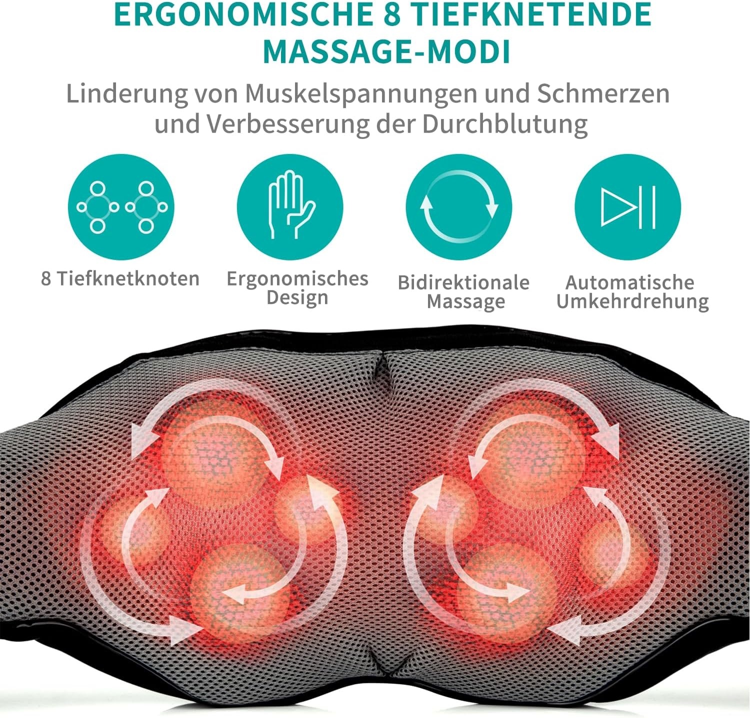 Shiatsu Massagekissen mit Wärmefunktion - Beige - bis zu 33% sparen