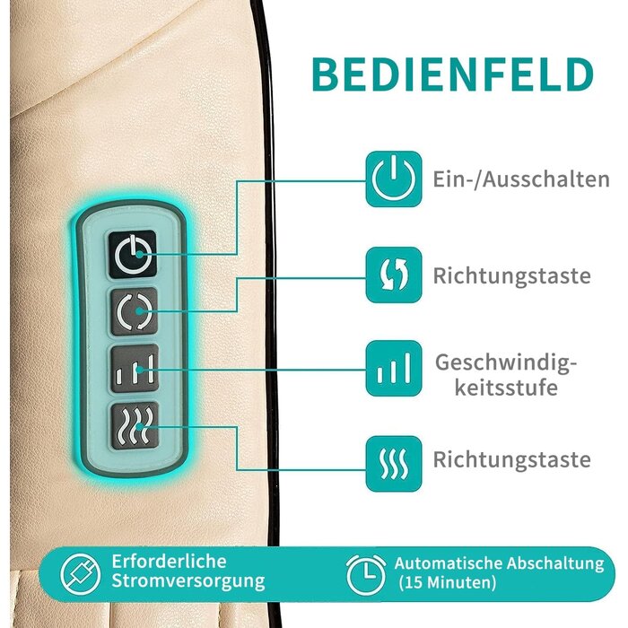 Shiatsu Massagekissen mit Wärmefunktion - Beige - bis zu 33% sparen