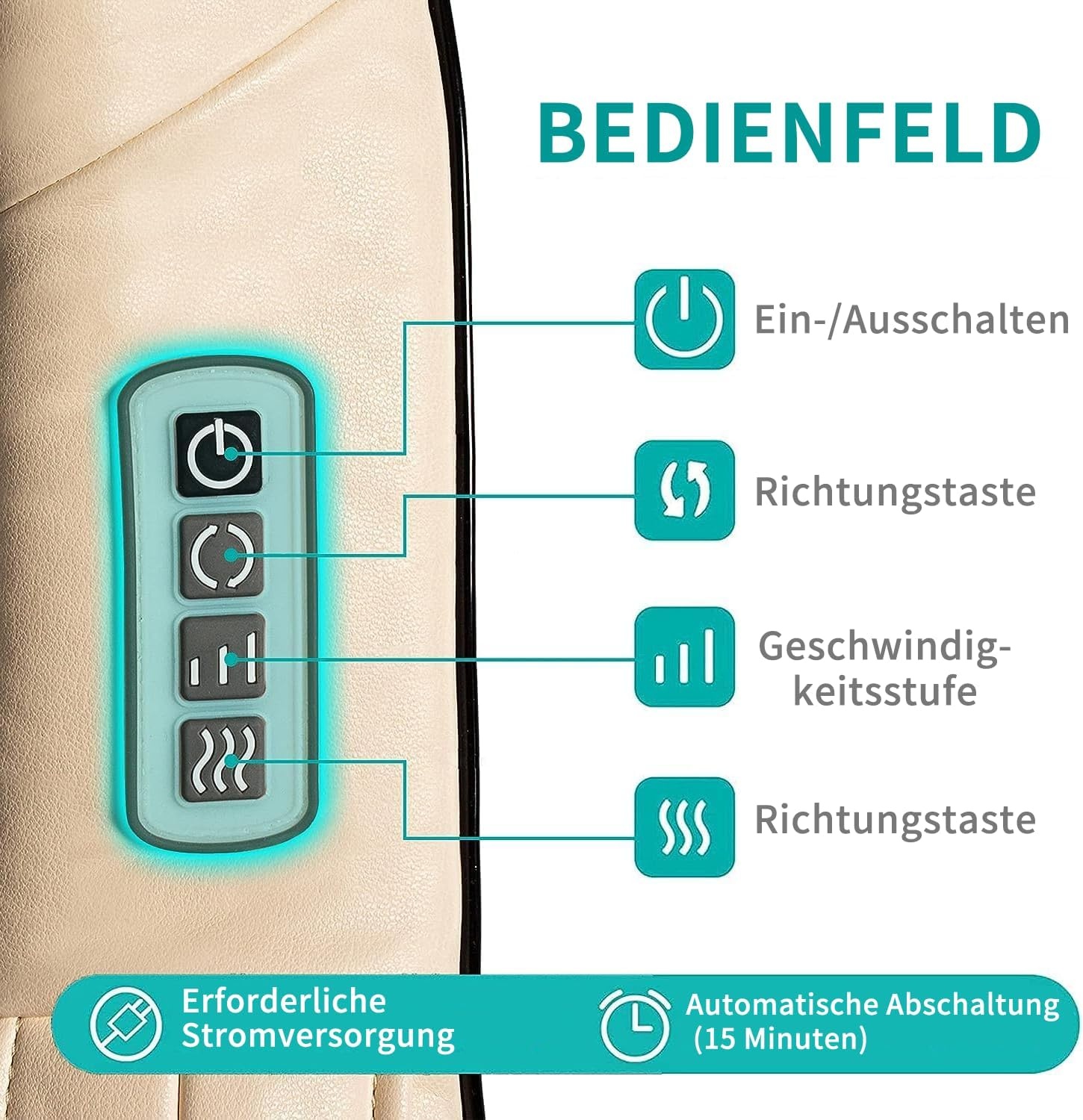 Shiatsu Massagekissen mit Wärmefunktion - Beige - bis zu 33% sparen