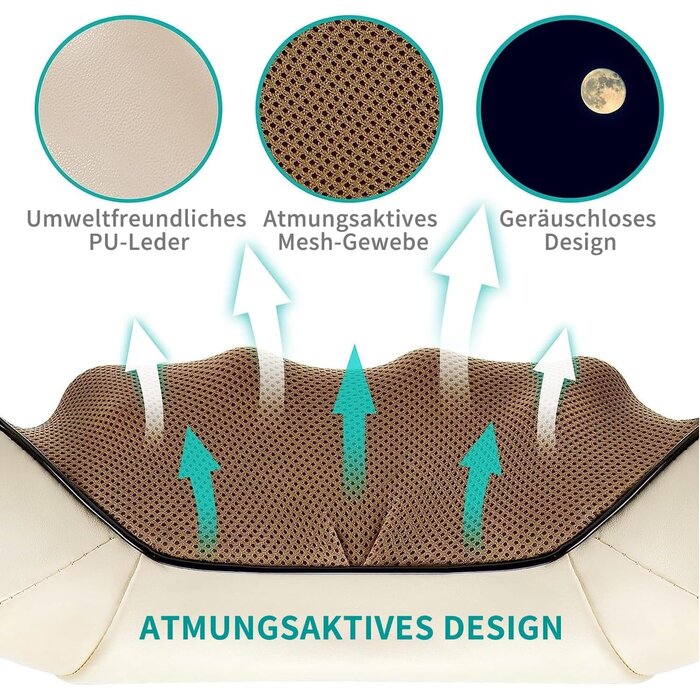 Shiatsu Massagekissen mit Wärmefunktion - Beige - bis zu 33% sparen
