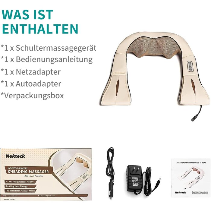 Shiatsu Massagekissen mit Wärmefunktion - Beige - bis zu 33% sparen