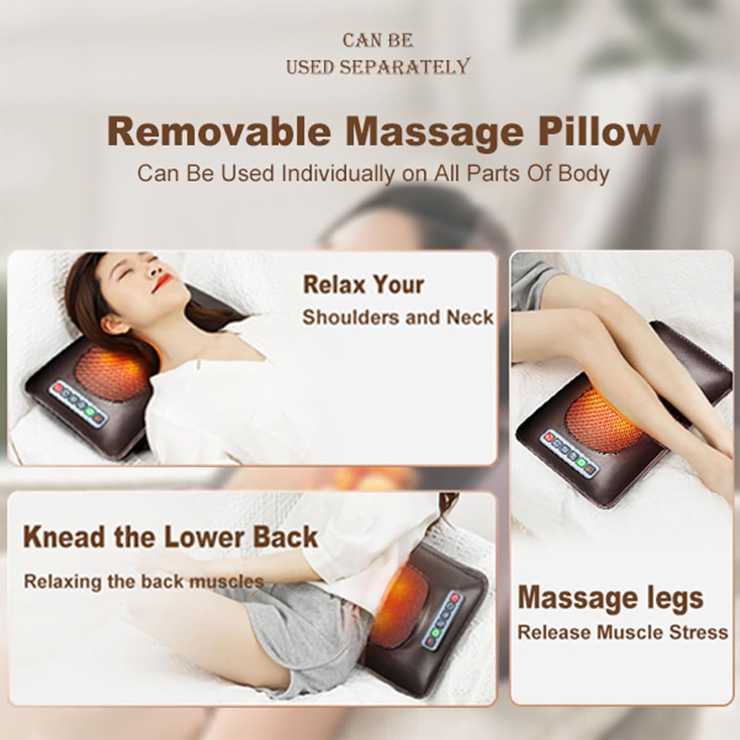 Ganzkörper-Massagekissen mit Heizfunktion & abnehmbarem Nackenteil - bis zu 34% Rabatt