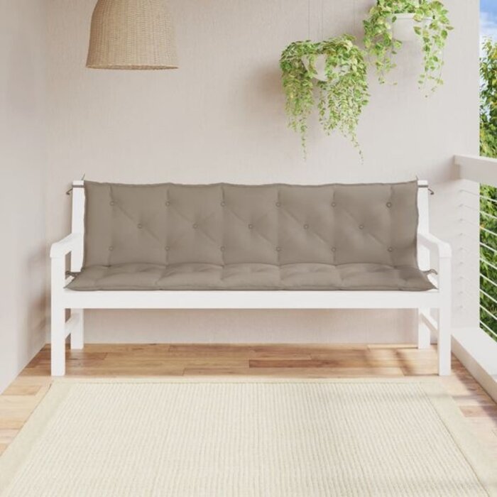 Vidaxl Gartenbankkissen 2er Set 180x50x7cm Taupe - Outlet bis zu 33% reduziert